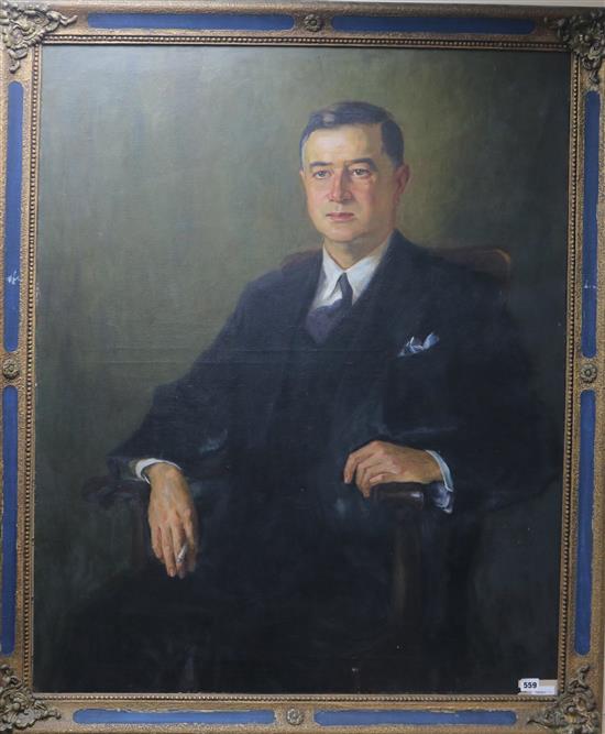 Rudolf Pintye (Hungarian b. 1902), Half-length portrait of Mr F. A. Henry 110 x 89.5cm